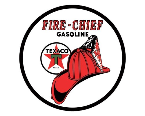 Enseigne Texaco en métal ronde / Fire-Chief